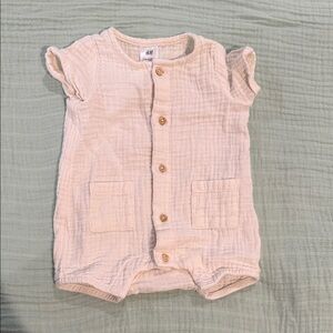 H&M Ivory Muslin Baby Romper